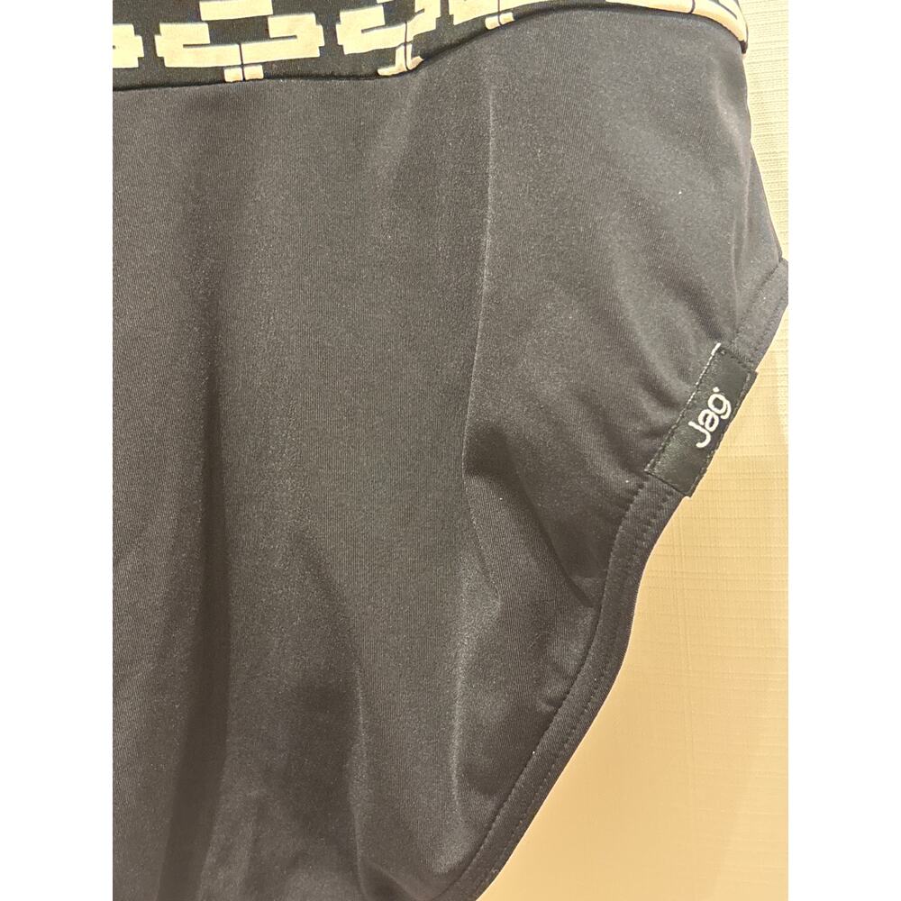 JAG Black White Geometric Print Halter Style One Piece Swimsuit Large - Picture 3 of 5